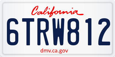 CA license plate 6TRW812