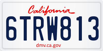 CA license plate 6TRW813