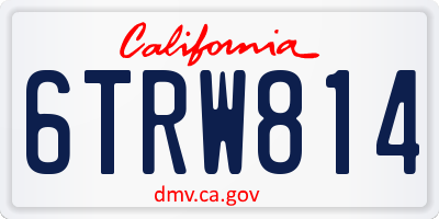 CA license plate 6TRW814