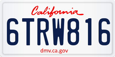 CA license plate 6TRW816
