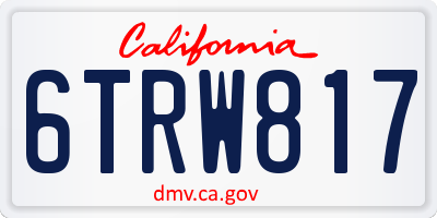 CA license plate 6TRW817