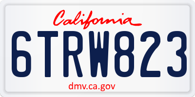 CA license plate 6TRW823