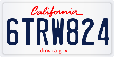 CA license plate 6TRW824