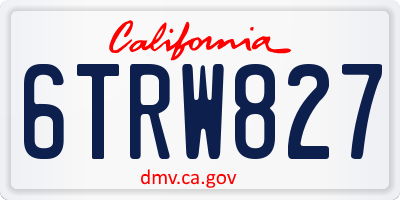 CA license plate 6TRW827