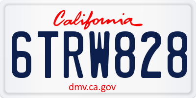 CA license plate 6TRW828