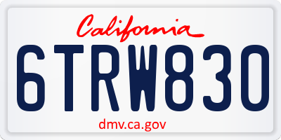 CA license plate 6TRW830