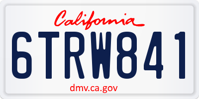 CA license plate 6TRW841