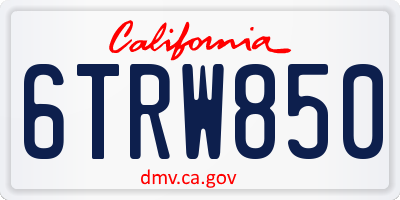 CA license plate 6TRW850