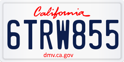 CA license plate 6TRW855