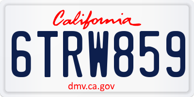 CA license plate 6TRW859