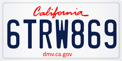 CA license plate 6TRW869