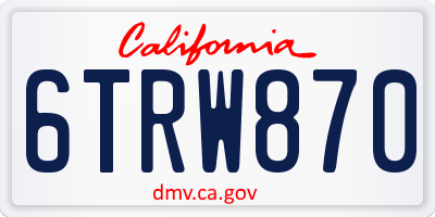 CA license plate 6TRW870