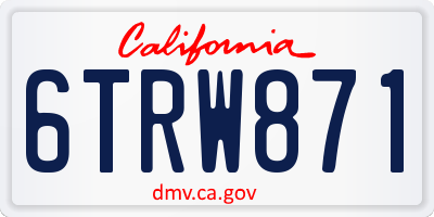 CA license plate 6TRW871