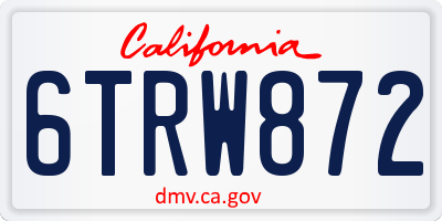 CA license plate 6TRW872