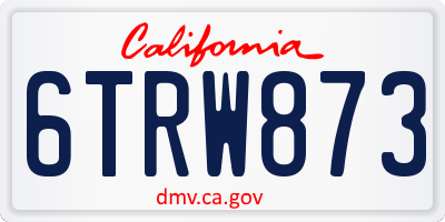 CA license plate 6TRW873