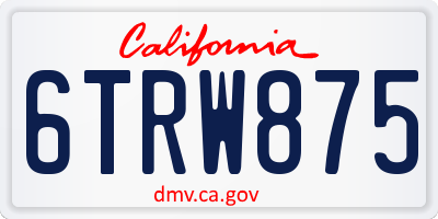 CA license plate 6TRW875