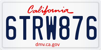 CA license plate 6TRW876