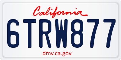 CA license plate 6TRW877