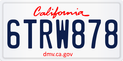 CA license plate 6TRW878