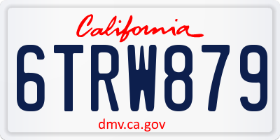 CA license plate 6TRW879