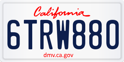 CA license plate 6TRW880