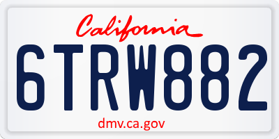 CA license plate 6TRW882