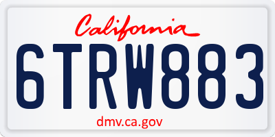 CA license plate 6TRW883