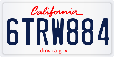 CA license plate 6TRW884