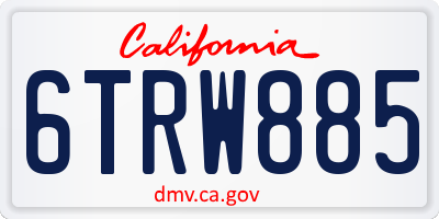 CA license plate 6TRW885