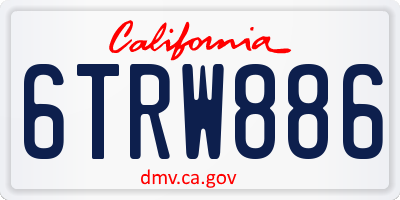 CA license plate 6TRW886