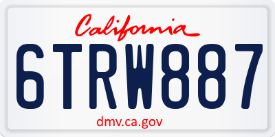 CA license plate 6TRW887