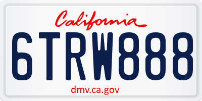 CA license plate 6TRW888