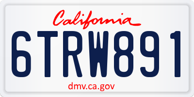 CA license plate 6TRW891