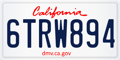 CA license plate 6TRW894