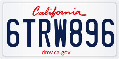 CA license plate 6TRW896