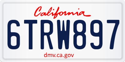 CA license plate 6TRW897