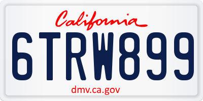 CA license plate 6TRW899