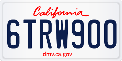 CA license plate 6TRW900