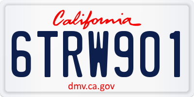 CA license plate 6TRW901