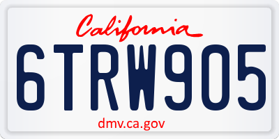 CA license plate 6TRW905