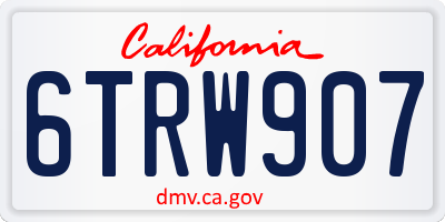 CA license plate 6TRW907