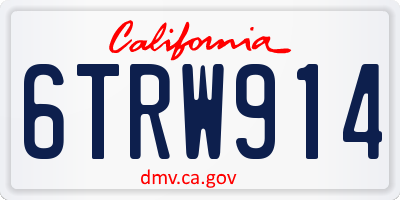 CA license plate 6TRW914