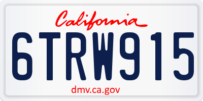 CA license plate 6TRW915