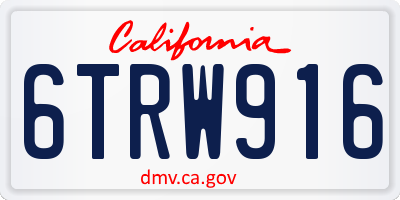 CA license plate 6TRW916