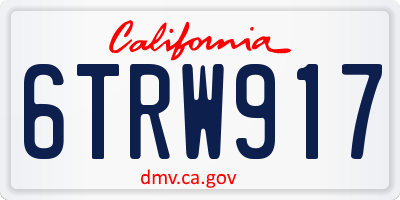 CA license plate 6TRW917