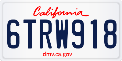 CA license plate 6TRW918