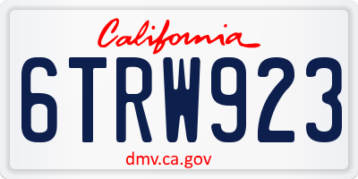 CA license plate 6TRW923