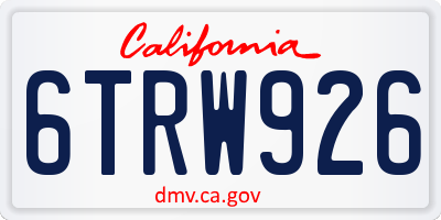 CA license plate 6TRW926