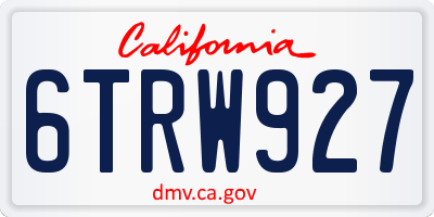 CA license plate 6TRW927