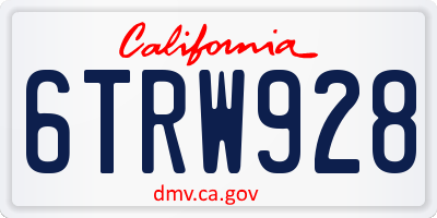 CA license plate 6TRW928